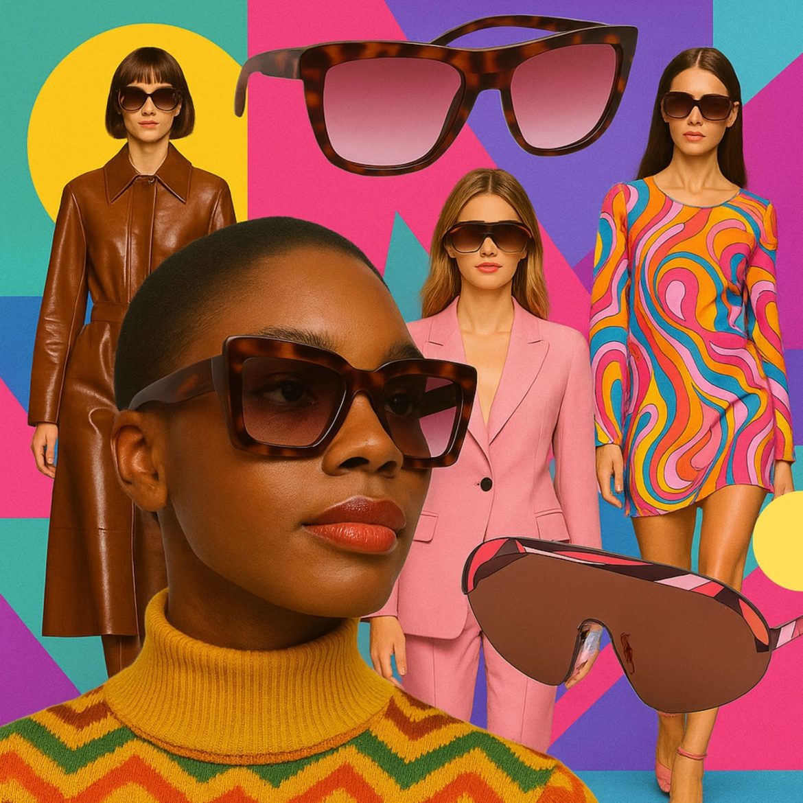 Collage of Oversized Sunglasses Collage of oversized sunglasses