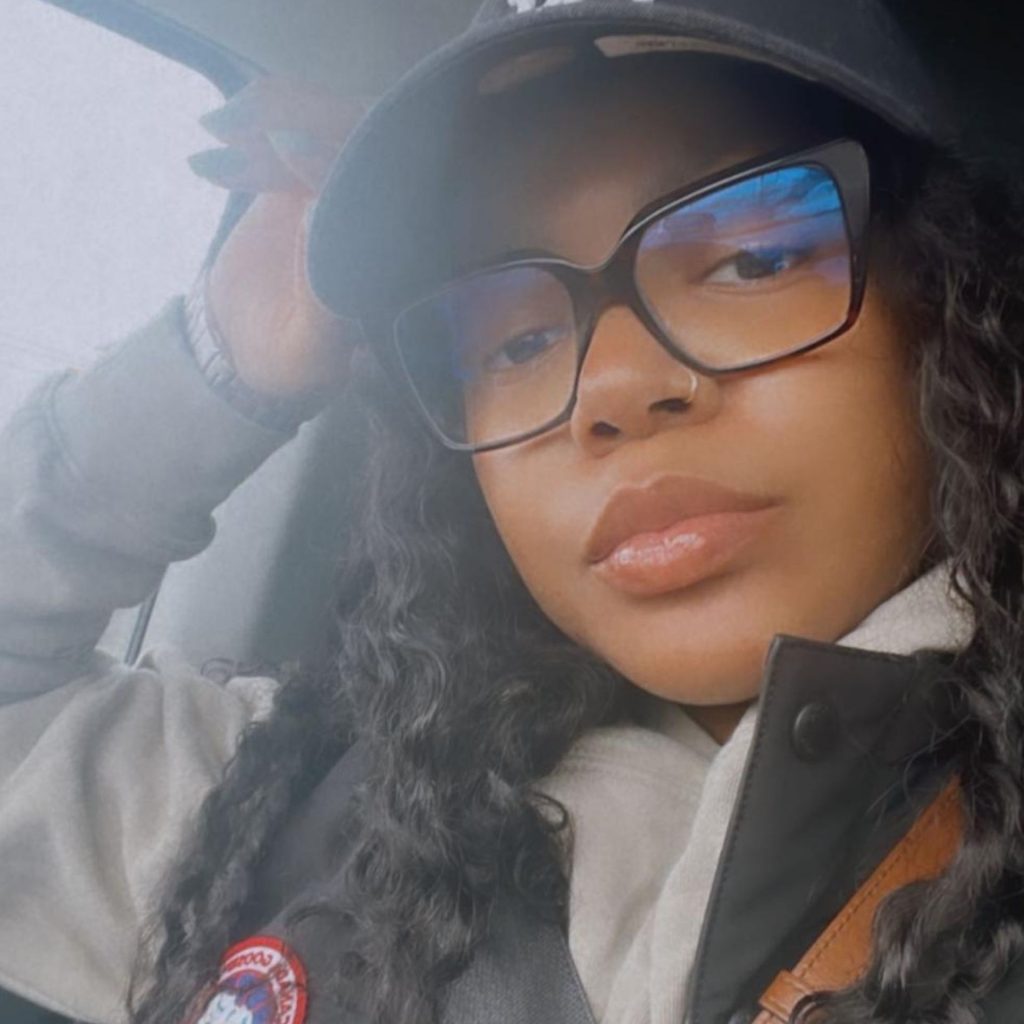 Customer wearing Balenciaga BB0130O glasses