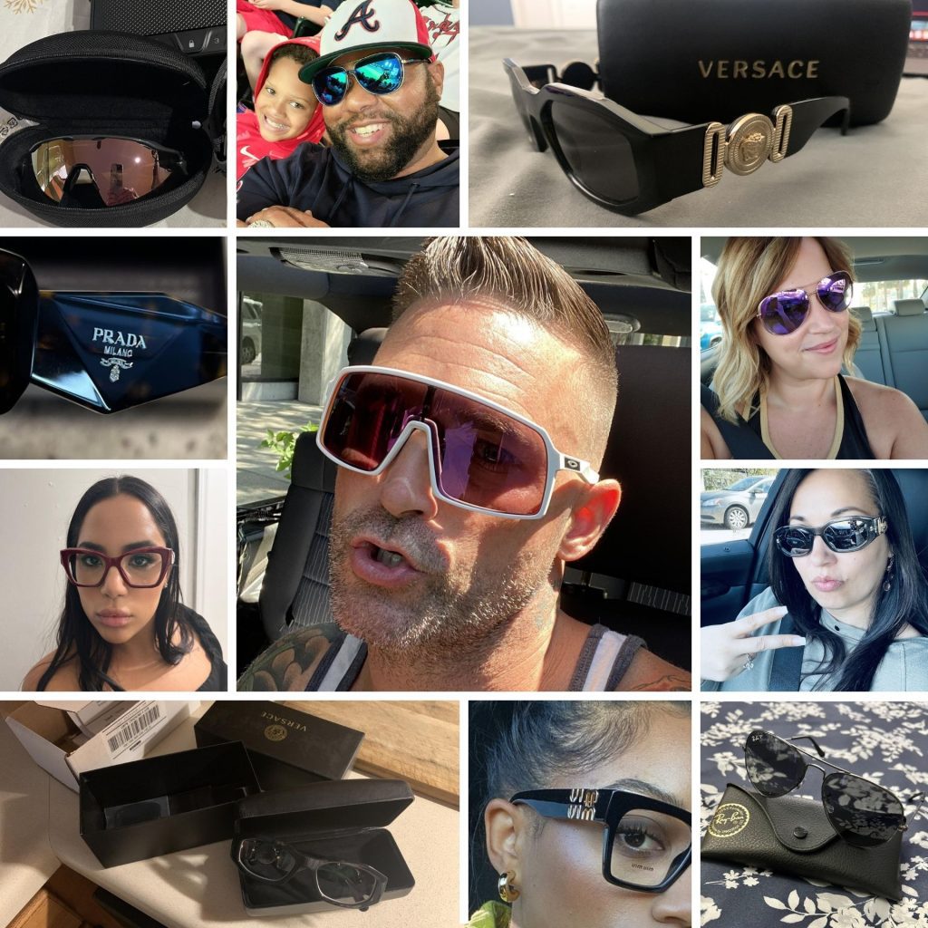 Collage of designer sunglasses