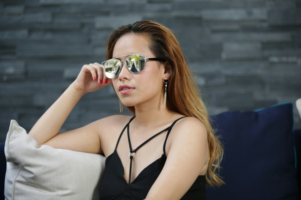 Woman wearing sunglasses
