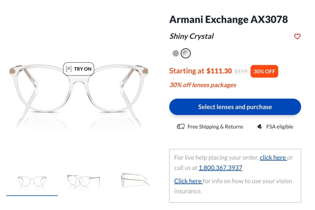 For Eyes Armani Exchange AX3078