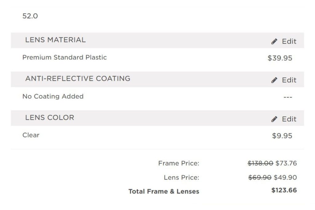 EZContacts final price