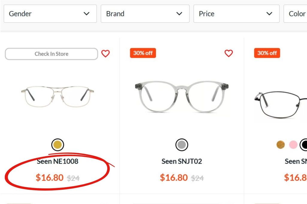 For Eyes Eyeglasses Page