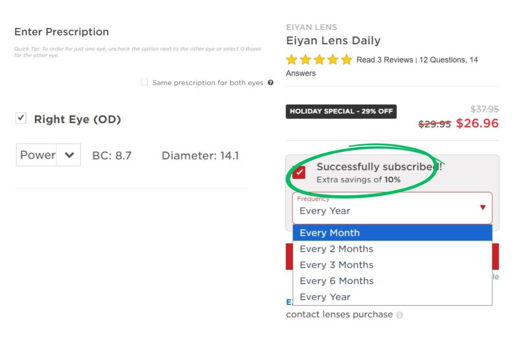 Contact subscription service