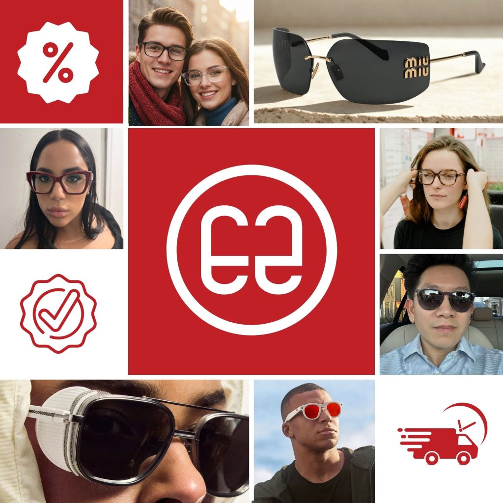 Collage featuring EZContacts customers