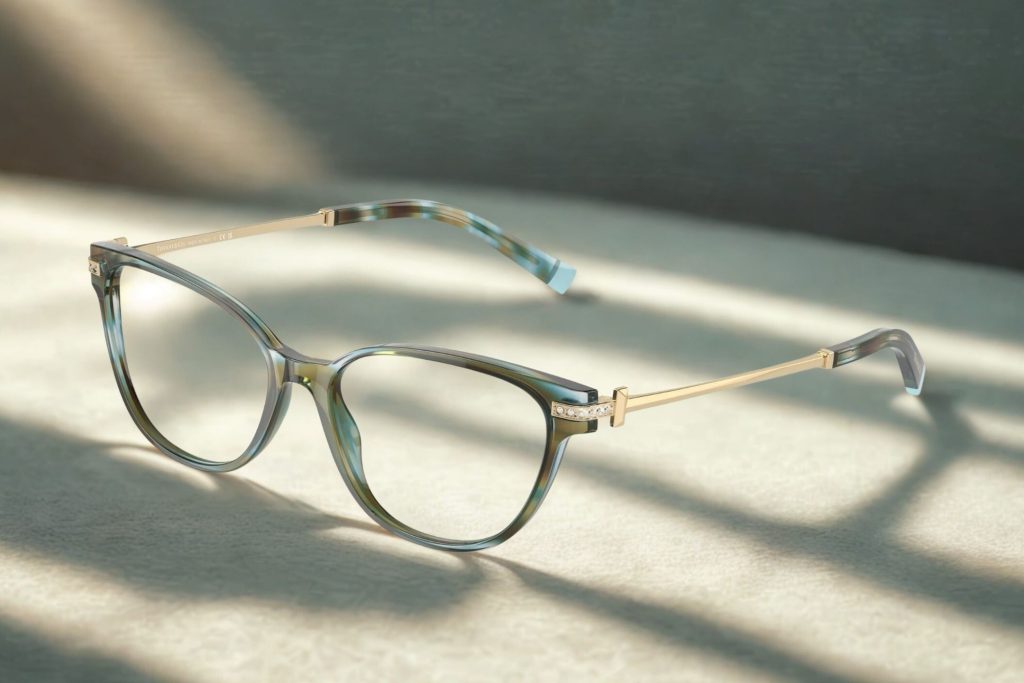 Tiffany TF2223B glasses featuring ocean turquoise frames