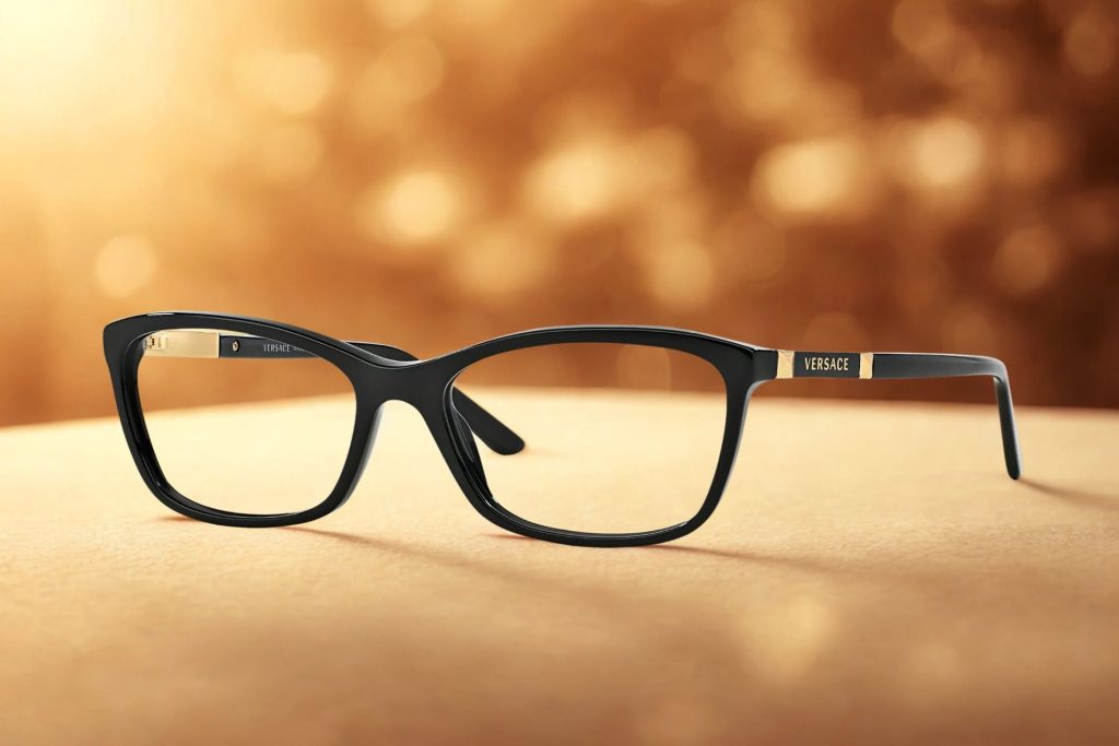 Versace VE3186 black rectangular glasses