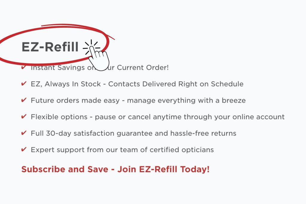 EZContacts contact lens refill scheme