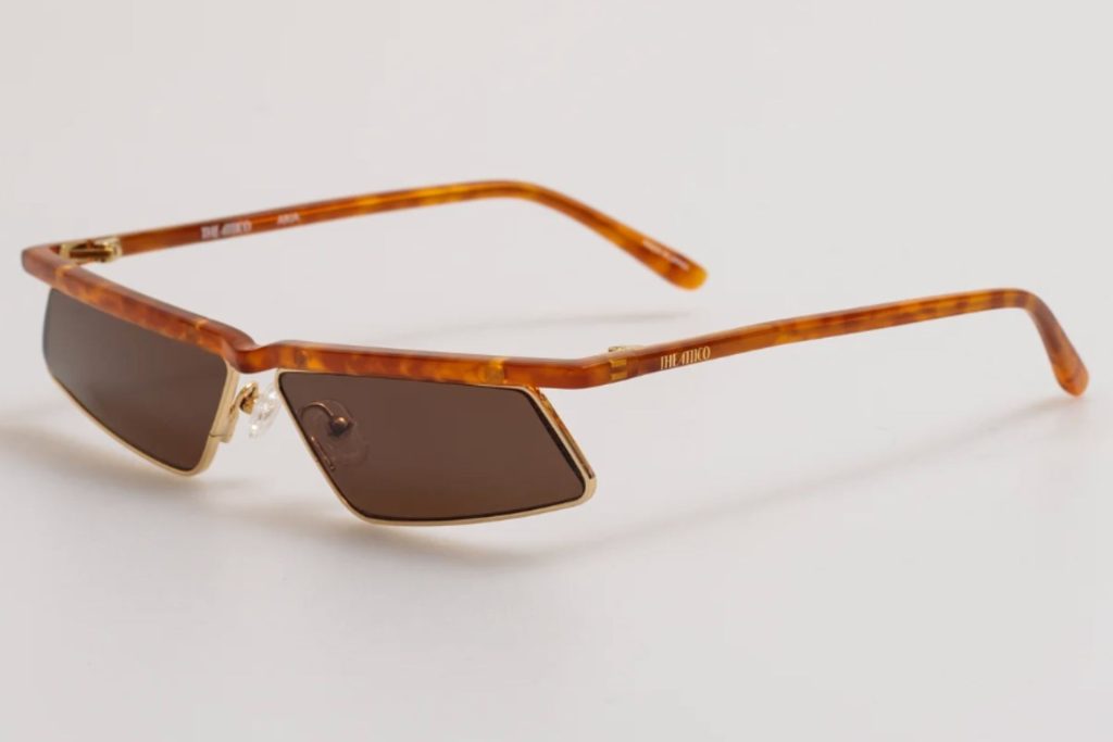 Aria Cat Eye Sunglasses in Yellow Gold and Brown