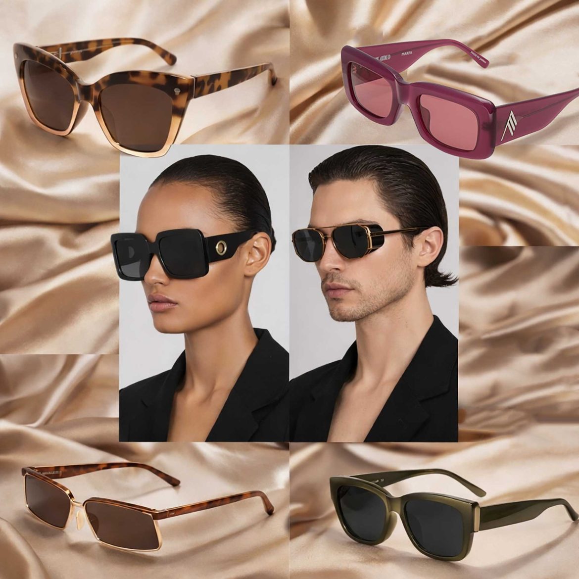 Linda Farrow Explorer Sunglasses Linda Farrow explorer sunglasses collage
