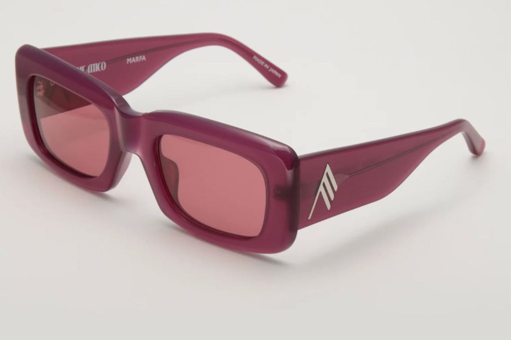 Marfa Rectangular Sunglasses in Burgundy sunglasses