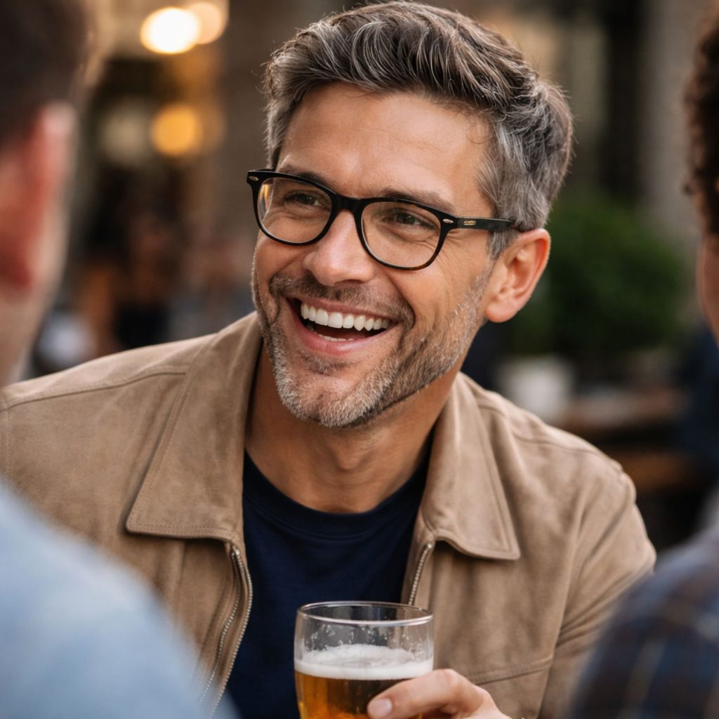 Man wearing Nuance Audio Glasses