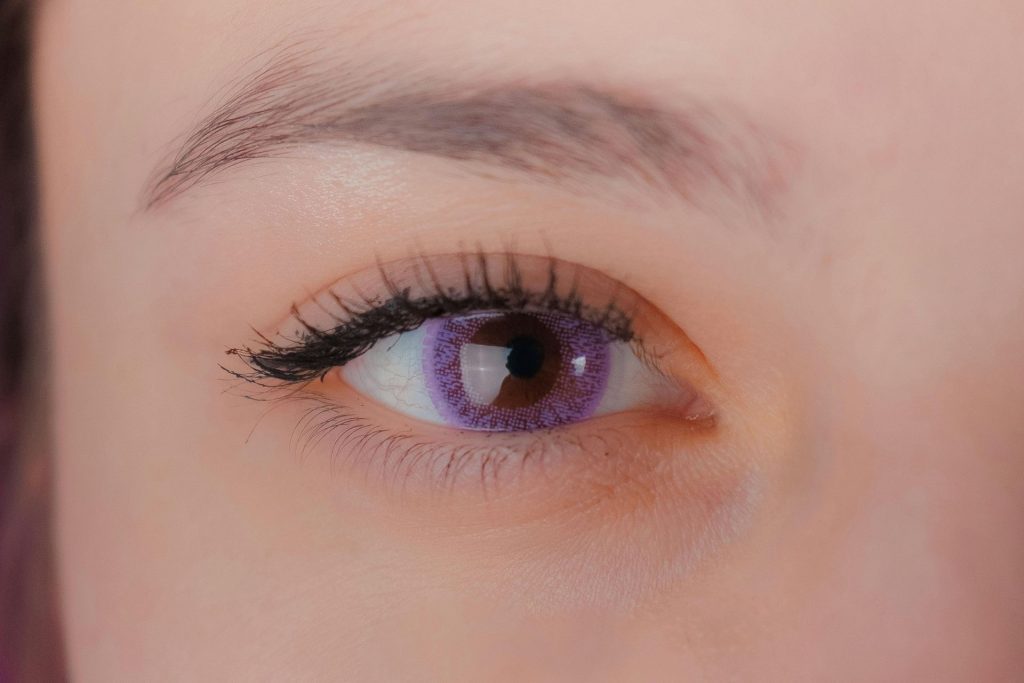 Close-up of purple eye