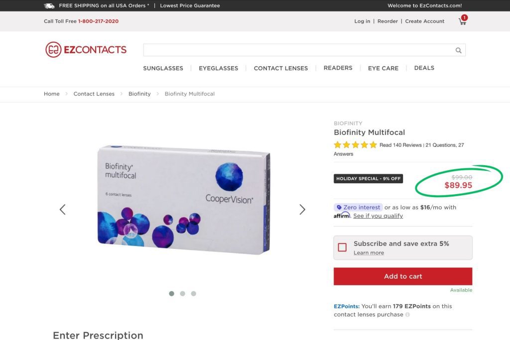 Biofinity Multifocal at EZContacts