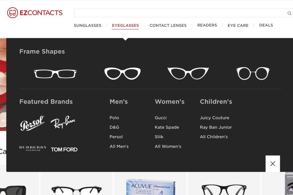 EZContacts eyeglasses