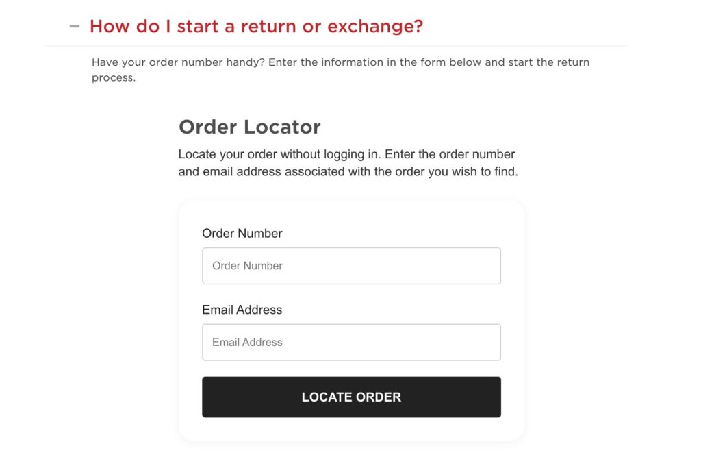 Order locator at EZContacts