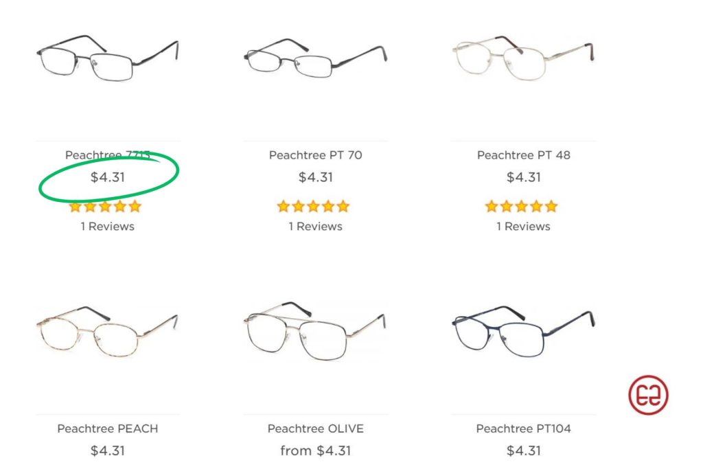 Peachtree Glasses at EZContacts