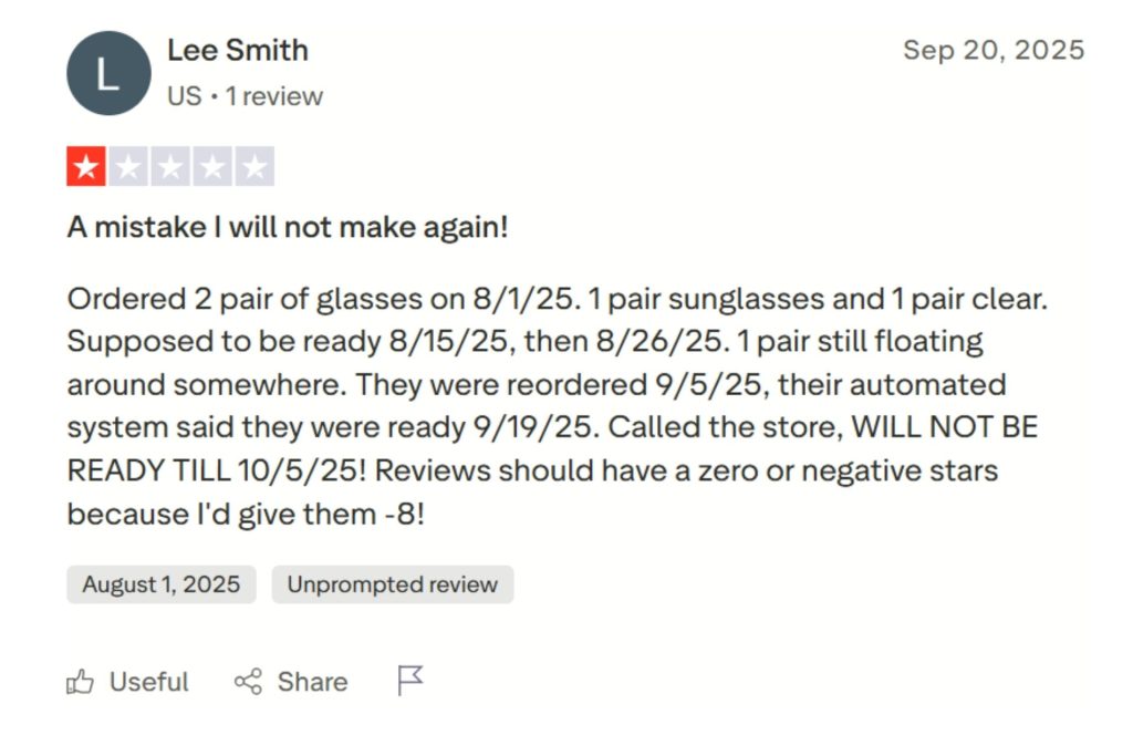 Stanton Optical customer review
