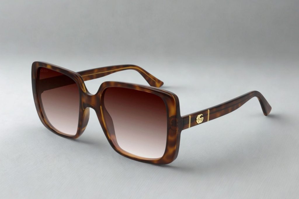 Gucci GG0632S oversized sunglasses featuring brown frames