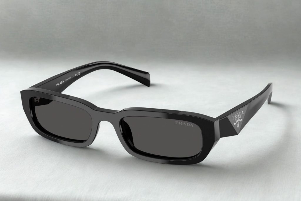 Prada PR B06S rectangular black sunglasses