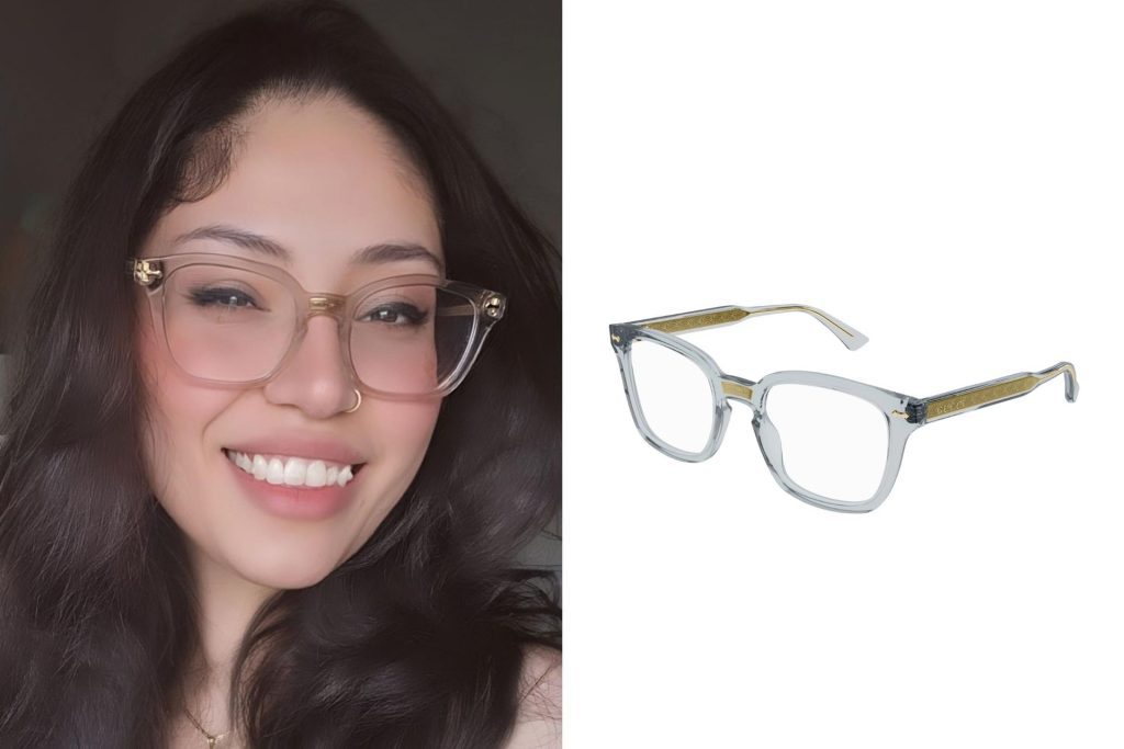 Gucci GG0184O glasses featuring transparent frames