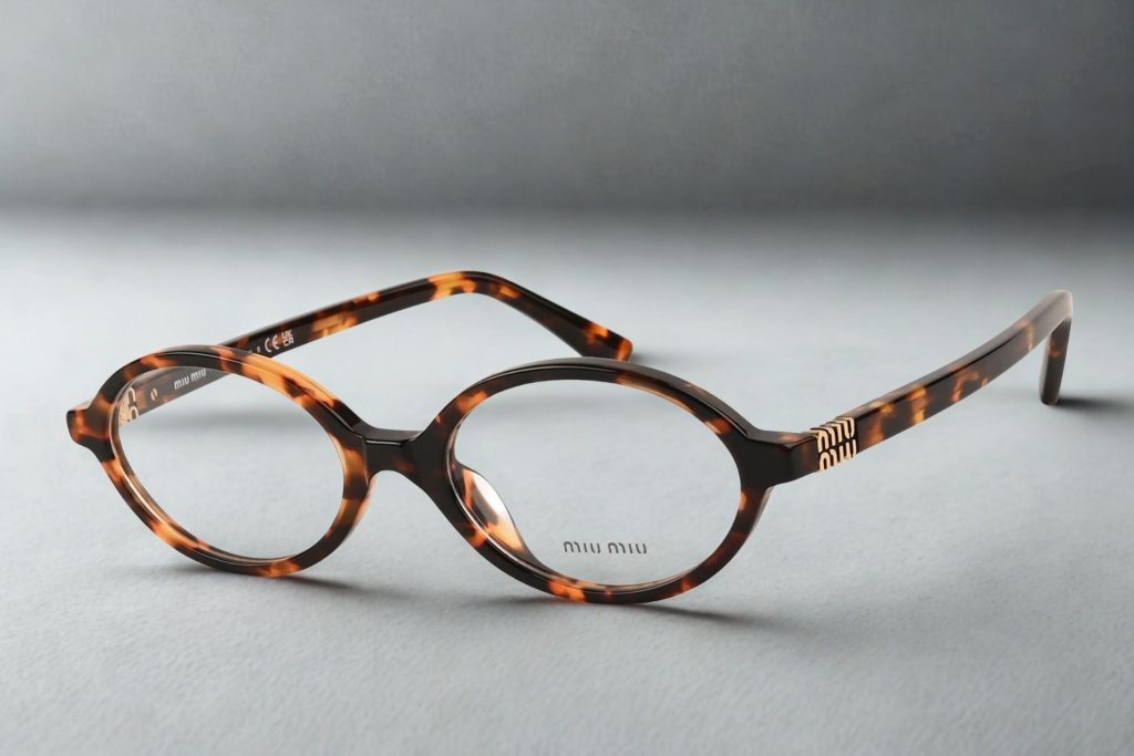 Miu Miu MU 01XV oval Havana glasses