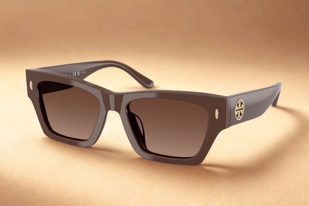 Tory Burch TY7169U brown sunglasses featuring brown lenses