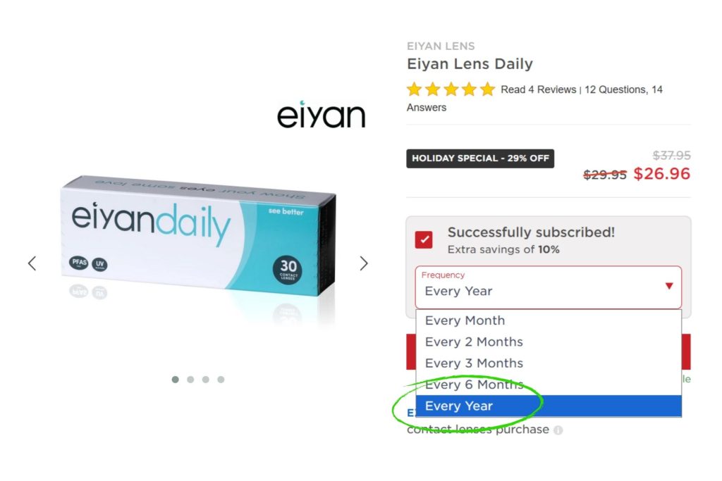 Eiyan Lens Daily contact lens subscription