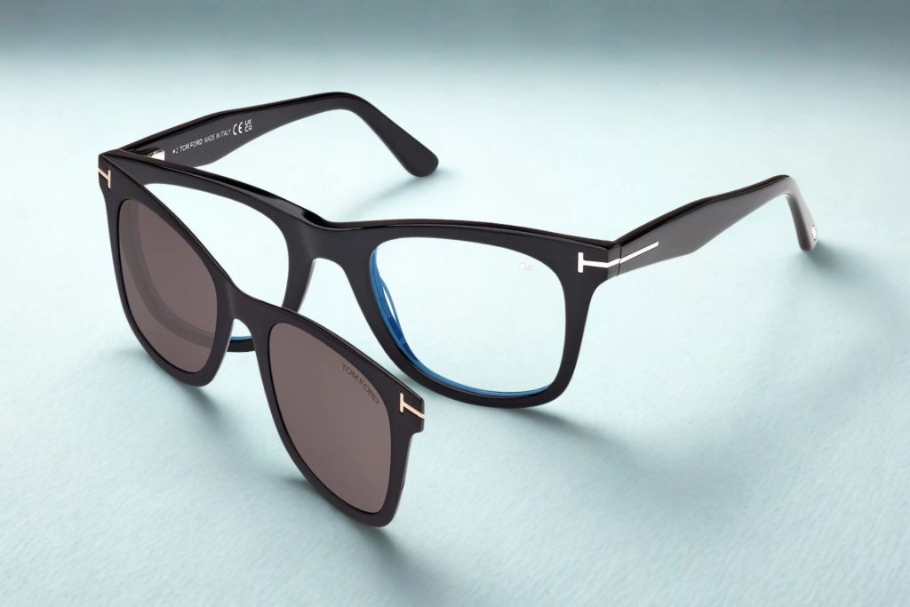 Tom Ford FT5970-B glasses with clip-on