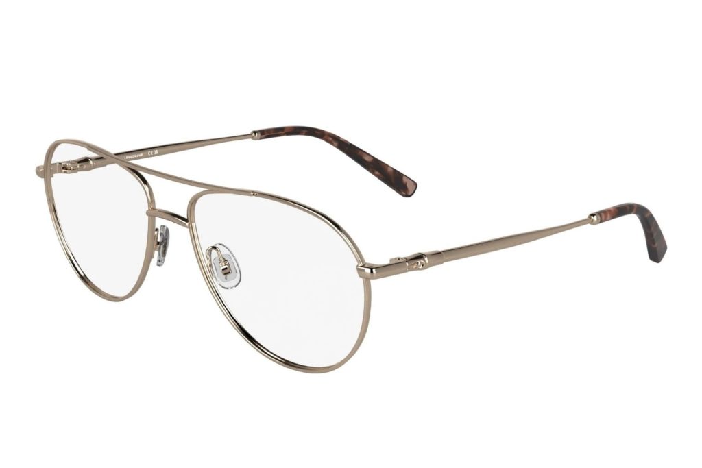 Longchamp LO2171 aviator glasses featuring metal frames
