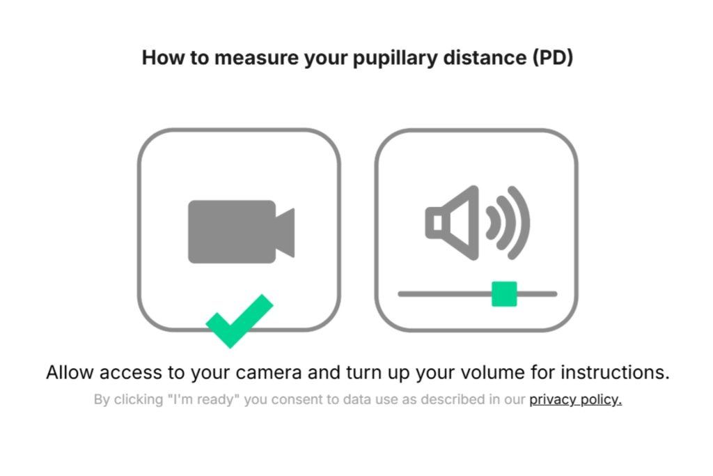 Pupillary distance measurement instructions