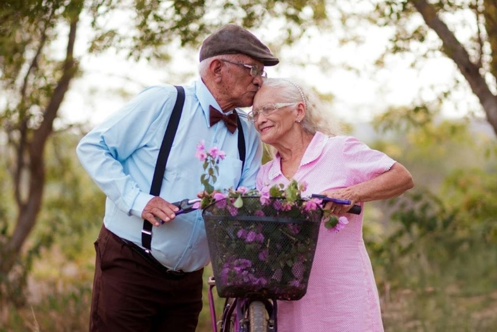 Couple wearing glasses