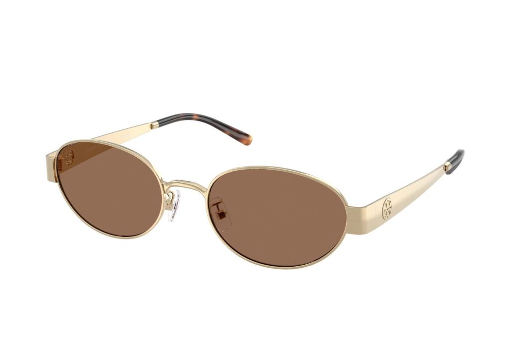 Tory Burch TY6116 oval sunglasses featuring gold frames