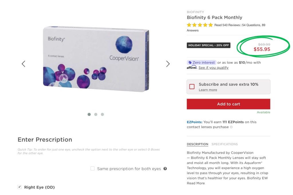 Biofinity Multifocal at EZContacts