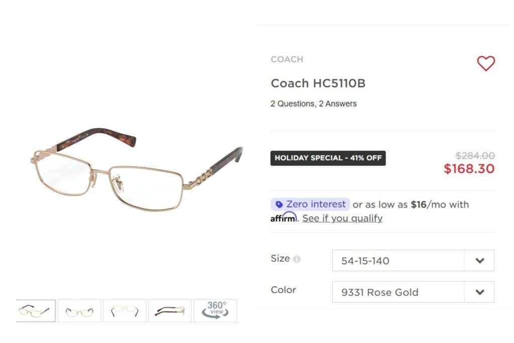 COACH HC5110B glasses at EZContacts