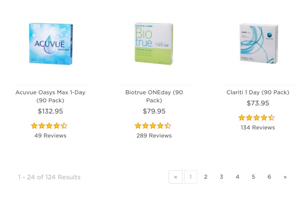 EZContacts number of contact lenses