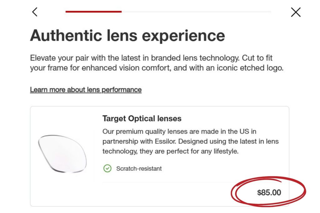 Lens selection at Target Optical