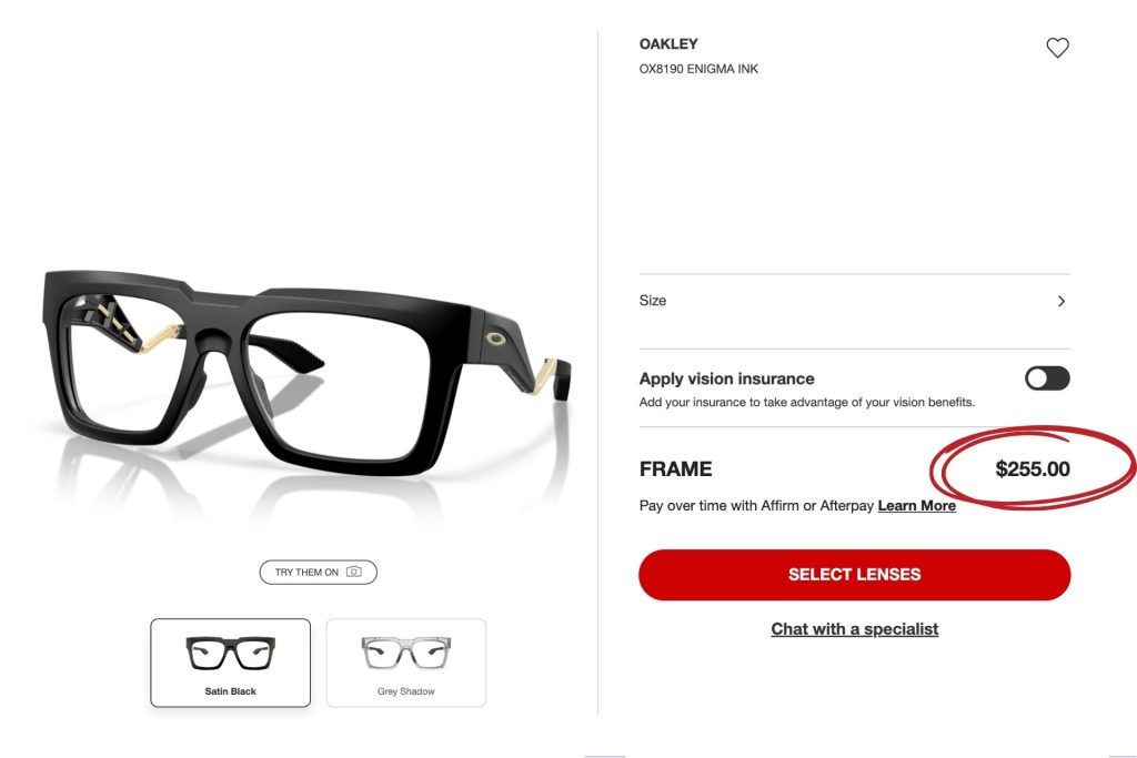 OAKLEY OX8190 glasses with black frames