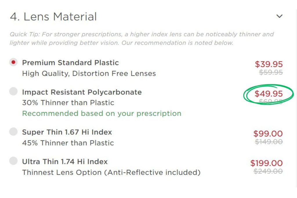 EZContacts lens prices