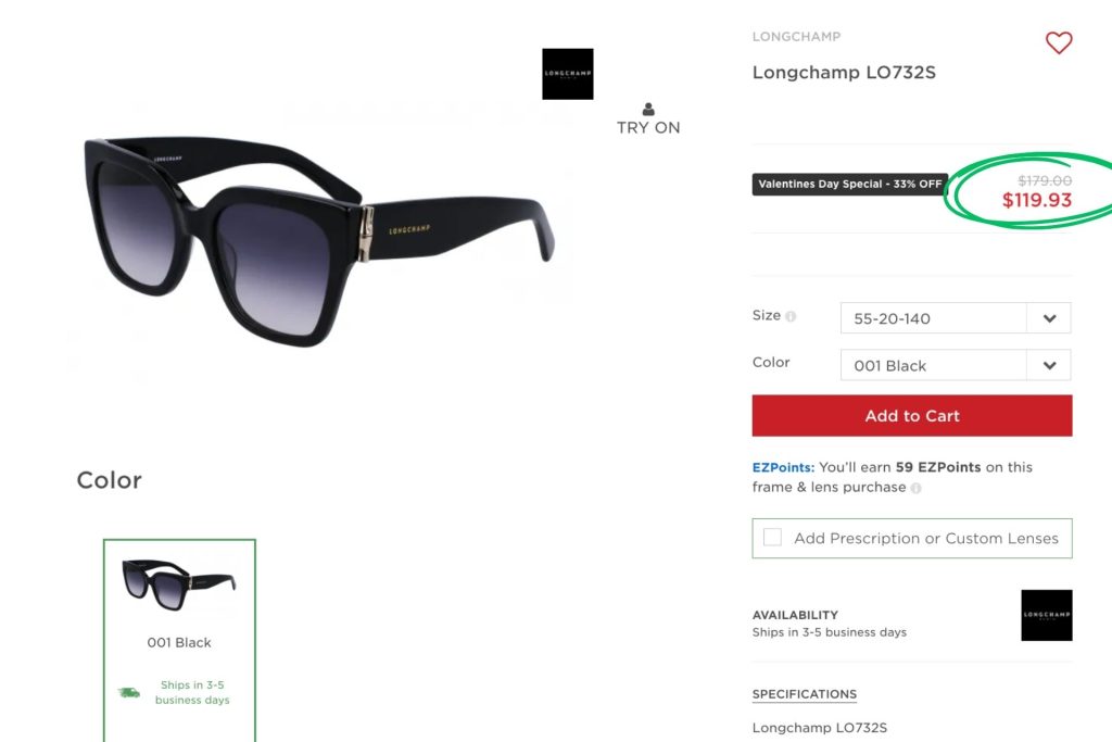 Longchamp LO732S sunglasses at EZContacts