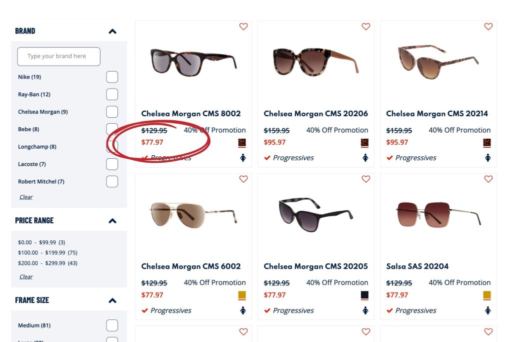 Visionworks sunglasses page