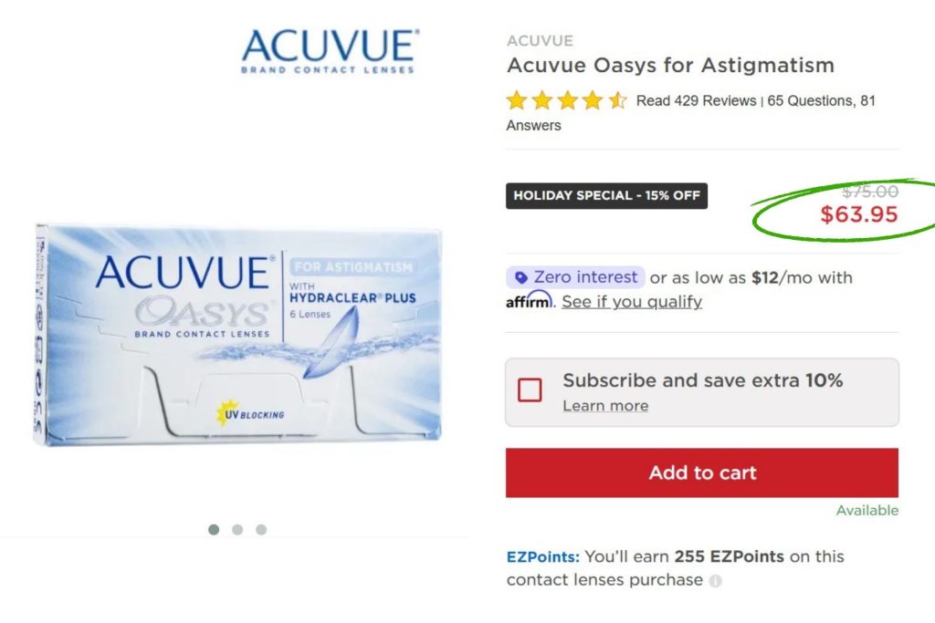 ACUVUE OASYS for Astigmatism at EZContacts