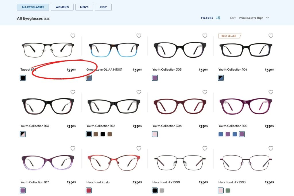 Eyeglass frames at America's Best