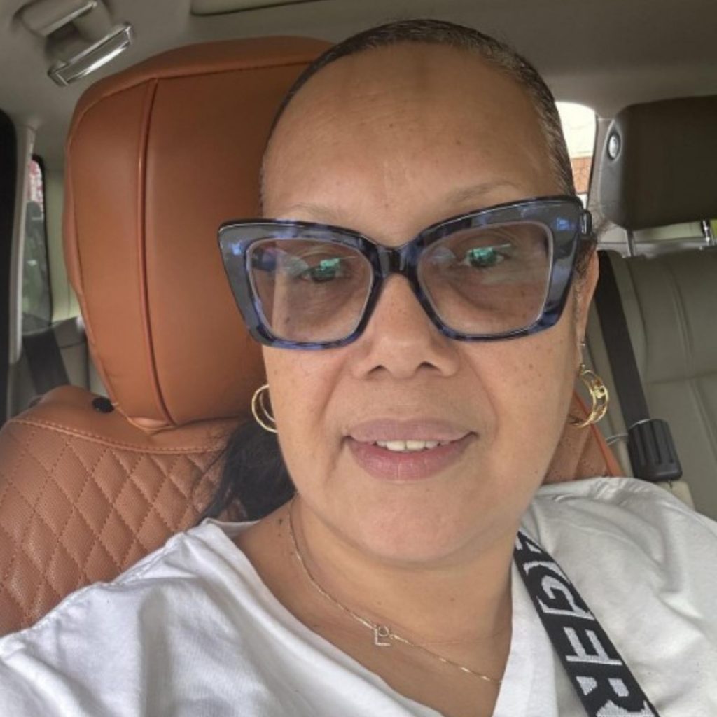 Woman wears oversized cat-eye Balenciaga BB0297O glasses