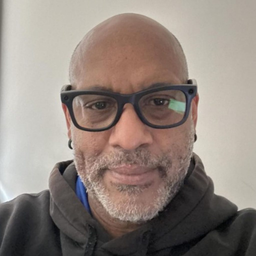 Man wears Ray-Ban Meta WAYFARER RW4006 glasses