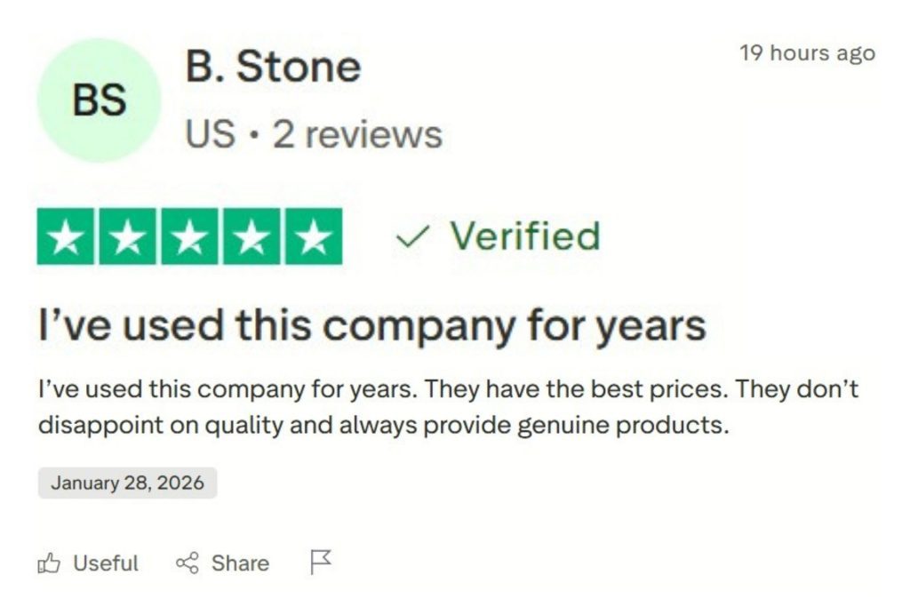 Trustpilot review screenshot