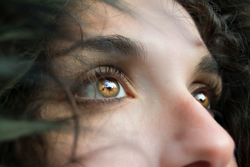 Woman with amber eyes