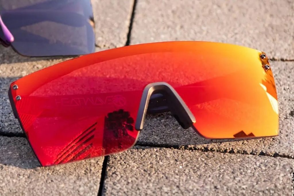 Heatwave sunglasses featuring red and orange lenses