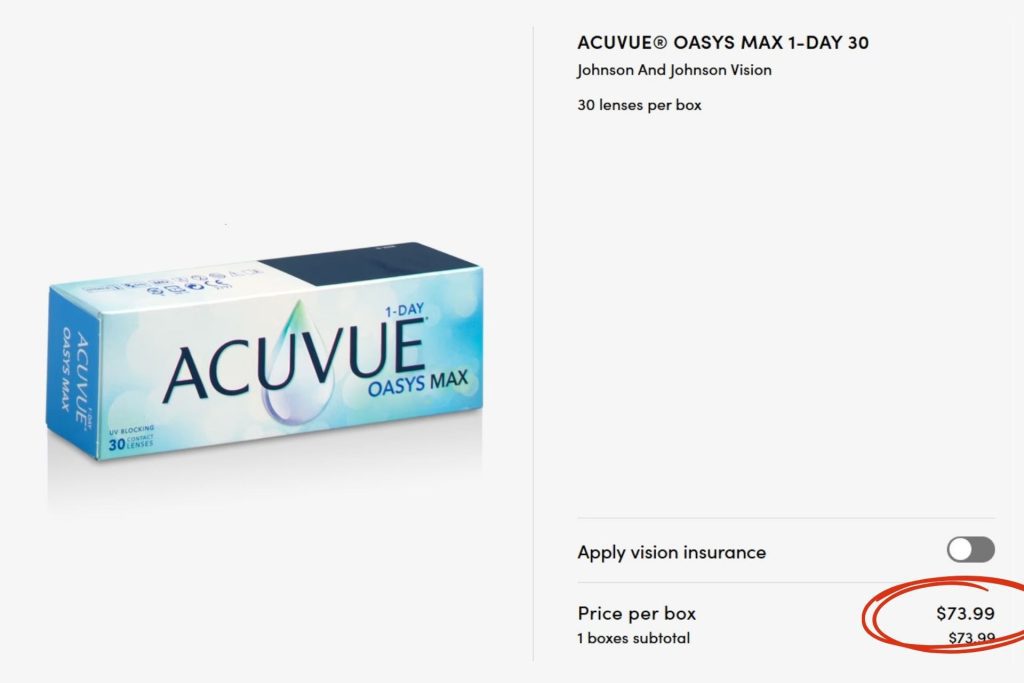 ACUVUE OASYS 1-Day Max page at LensCrafters