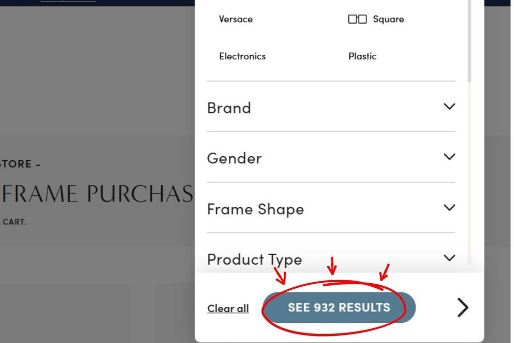 Number of sunglasses at LensCrafters
